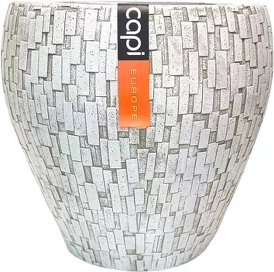 Capi Europe : lot de 2 pots de fleurs blancs de 39 cm