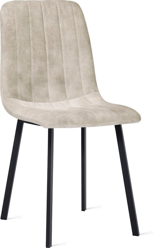 Multifurn - Chaise de salle à manger « Minsk » (velours, taupe, lot de 2)