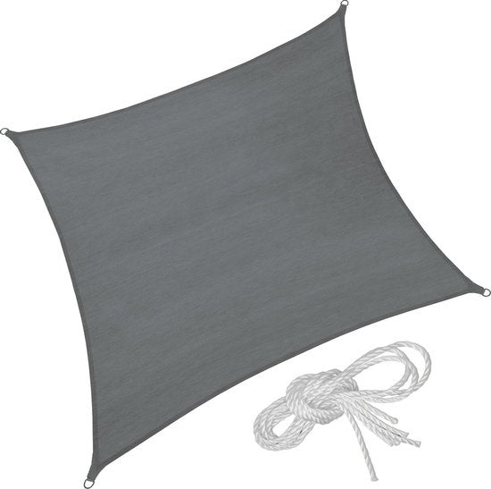 Auvent carré en polyéthylène - tectake - variante 2 500 x 500 cm - gris