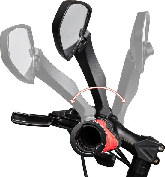 Rétroviseur vélo gauche - TIKKENS® - Ajustable - Design universel - Noir