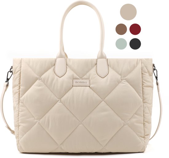 Sac à langer Mommsy – Sac à langer – Mom Bag – Compartiment isotherme – Tissu matelassé – Mommy Bag – Très spacieux – Hydrofuge – Organiseur – Léger – Beige