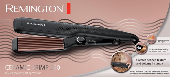 Remington S3580 Ceramic Crimp 220 - Fer à friser gaufré