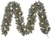 Guirlande « Black Box Trees » Kaprun, vert, argent givré, blanc chaud, 20 L, 180 ampoules, à piles et avec minuterie - L 270 x P 25 cm