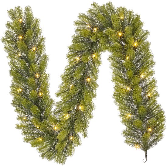 Black Box Trees Nagoya : guirlande lumineuse à LED - Décoration de Noël pour créer une ambiance chaleureuse - Guirlandes de Noël avec 30 LED blanc chaud - Décoration d'intérieur - 180 x Ø20 cm - Vert