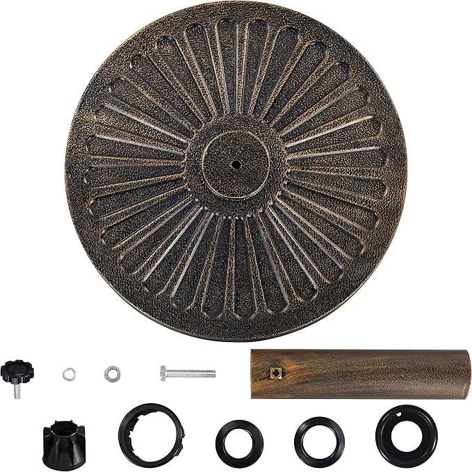 Pied de parasol Yaheetech 46 x 46 cm – Pour mâts de parasol de Ø 3,8 et 4,8 cm – Résistant aux intempéries