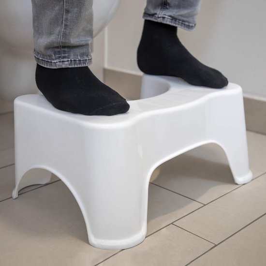Tabouret de toilette FUCHSI - 17 CM - Blanc