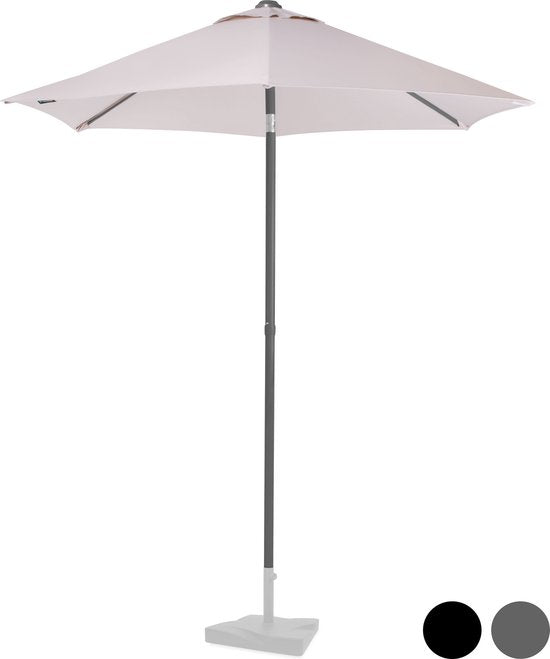 VONROC Premium Parasol manche Torbole Ø200cm - Housse de protection incluse - Parasol rond - Toile résistante aux UV - Beige