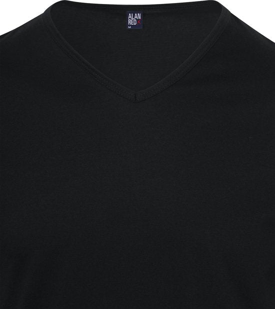T-shirt Alan Red Vermont - extra long - col en V - noir