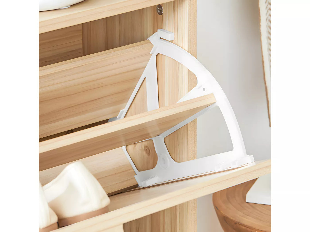 SoBuy Meuble à chaussures avec 2 abattants, meuble à chaussures, étagère à chaussures, meuble de rangement à chaussures avec 2 portes, meuble d'entrée 60 x 24 x 80 cm, FSR160-N