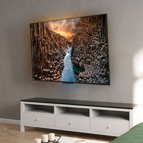Support TV Auronic - 26 à 55 pouces - Support mural pour TV - Orientable et inclinable - Jusqu'à 40 kg - VESA 400 mm x 400 mm - Pour les modèles 43" et 55", entre autres - Noir