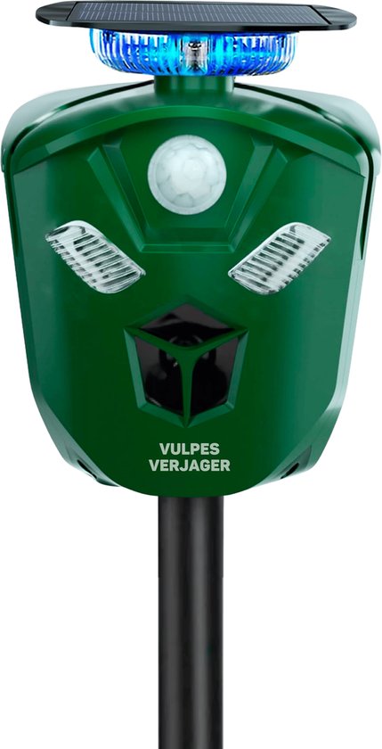 Répulsif Vulpes Goods® - Répulsif à ultrasons pour chats alimenté par énergie solaire - Effraie les chats - Répulsif pour martres - Répulsif pour animaux - Étanche et protection à 360° - Répulsif pour animaux nuisibles - Version PRO