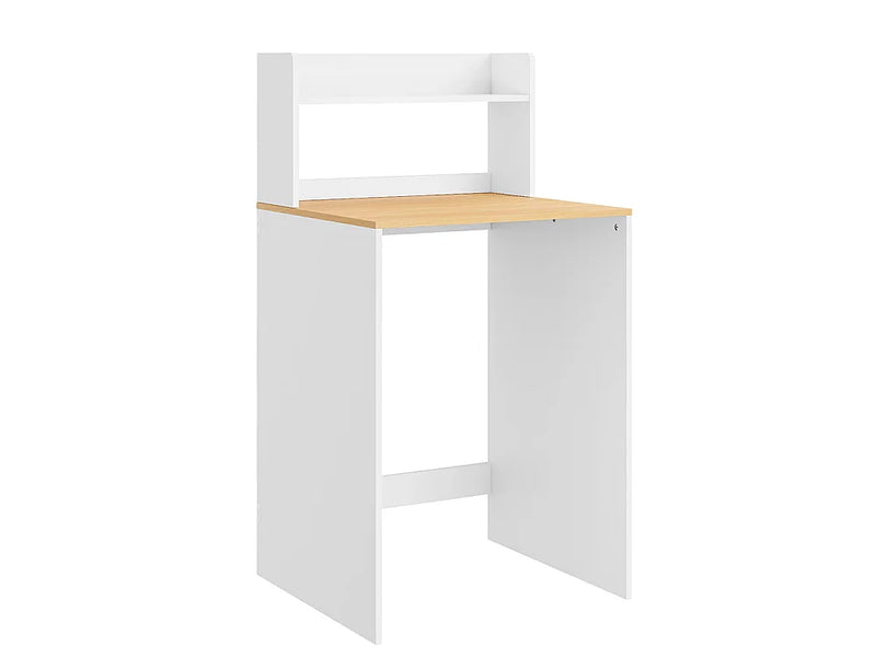 Meuble pour lave-linge SoBuy BZR224-WN - Avec plan de travail et étagère ouverte - 66 x 60 x 126,5 cm - Blanc/Chêne clair