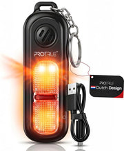 Porte-clés d'alarme personnelle 130 dB - Autodéfense pour femmes - Spray au poivre - Alarme de poche rechargeable avec lampe de poche