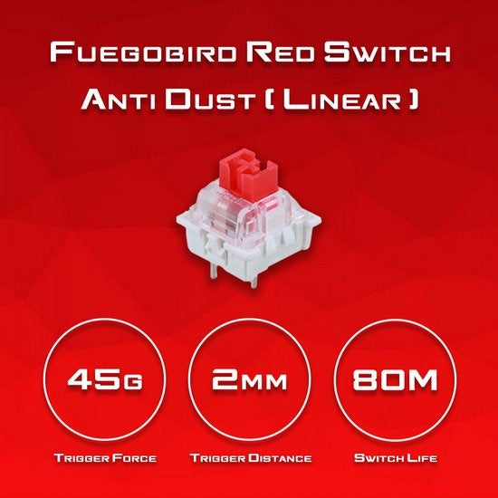 Fuegobird K3MAX Mechanical Gaming Keyboard - 100keys - Gasket Mod - Red Switch - QWERTY - Mechanical RGB Backlight Keyboard - Cheese