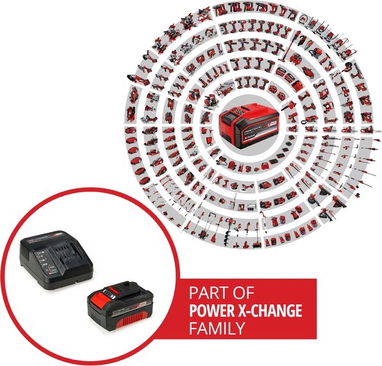Kit de démarrage Einhell 18 V/4,0 Ah Power X-Change - 1 batterie de 4,0 Ah et un chargeur rapide - compatible avec toutes les machines Power X-Change