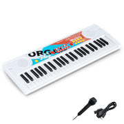 Clavier pour enfants Coast - 49 touches - clavier électrique portable - 8 rythmes - blanc