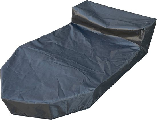 Bac à sable AXI Doris en forme de bateau avec banc de rangement, couleur beige – Drapeau et barre en bois – Bâche de protection et toile de sol incluses – Garantie de 10 ans !