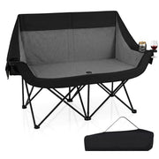 Chaise de camping double pliable Coast - Chauffante - 3 niveaux de chaleur - Noir