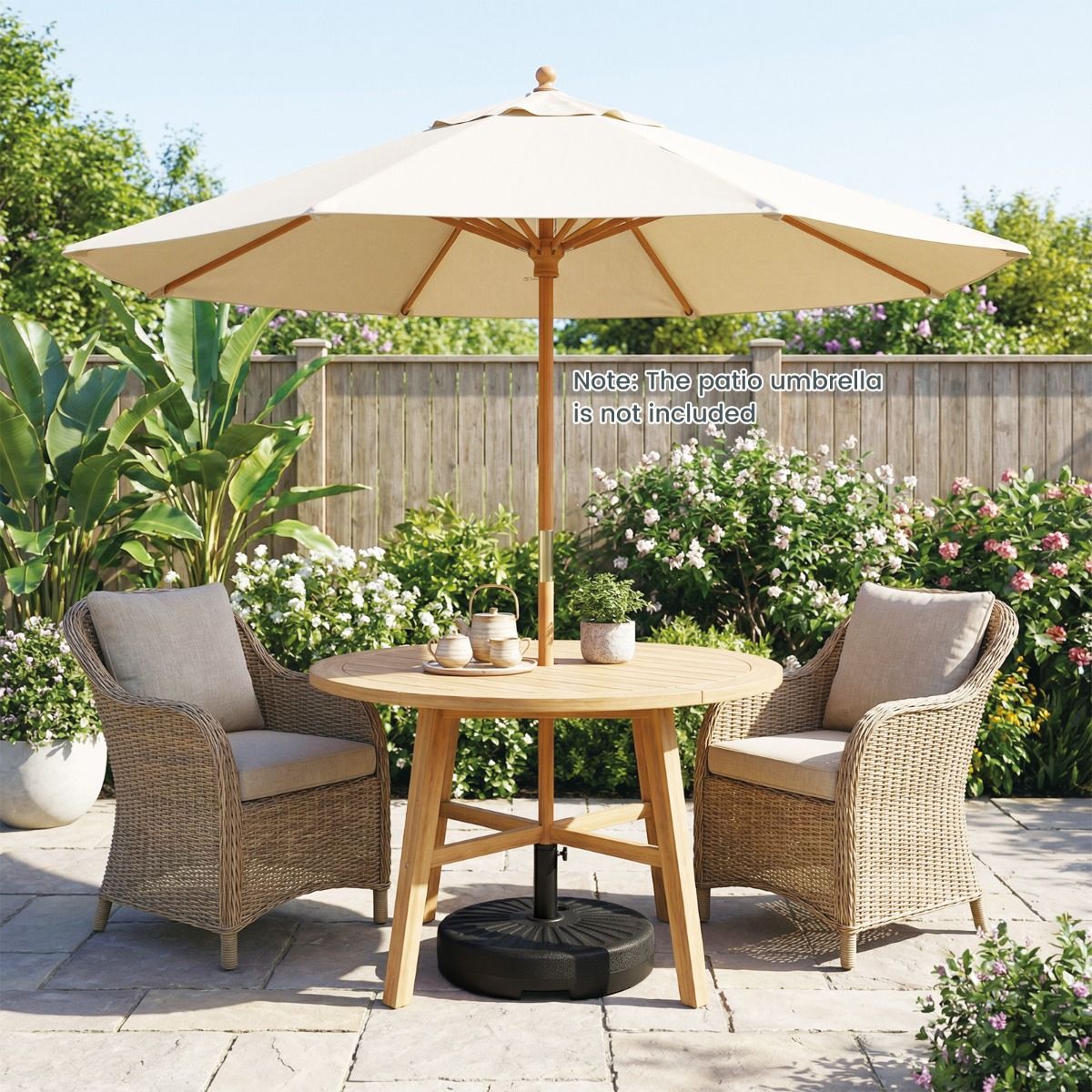 Pied de parasol Coast - rechargeable avec de l'eau ou du sable - fixations réglables - noir Ø 51 cm