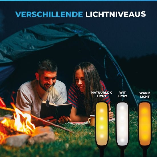 Tikkens Lampe de lecture LED pour livre - Lampe de lecture de table de nuit pour le lit - Lampe de lecture rechargeable par USB avec pince - Lampe de lecture avec 3 niveaux de lumière