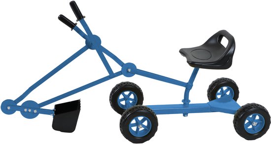 AXI Dean, petite pelleteuse pour bac à sable, bleue/noire – 4 roues – siège pivotant à 360°