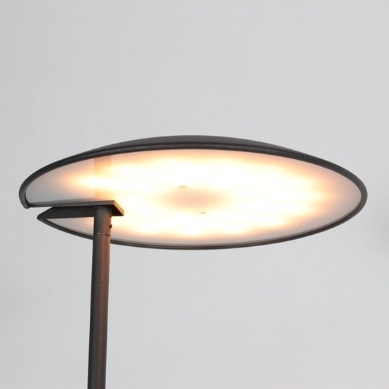 Lampadaire Daphne 2 4602ZW - lampadaire moderne noir avec bras de lecture orientable et inclinable, en métal et composants électroniques - Steinhauer