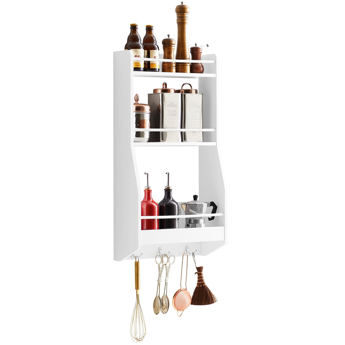 SoBuy Armoire murale de cuisine - Blanc - 38 x 17 x 75 cm