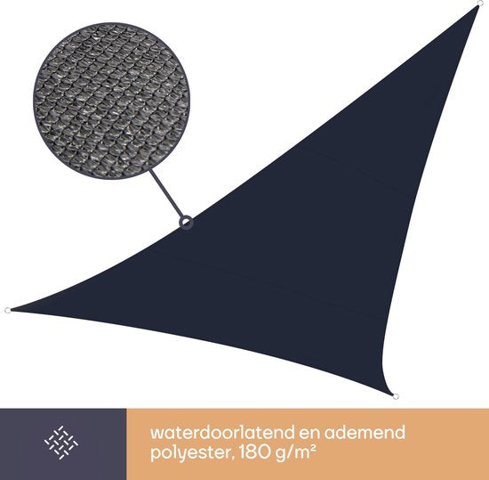 Perel Toile d'ombrage, perméable à l'eau, perméable à l'air, 5 x 5 x 5 m, 180 g/m², HDPE, triangle, gris foncé