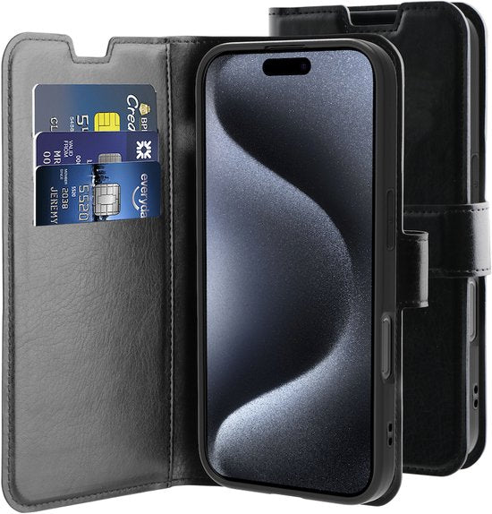 Behello Sleeve Bookcover iPhone 16 Pro Gel Black