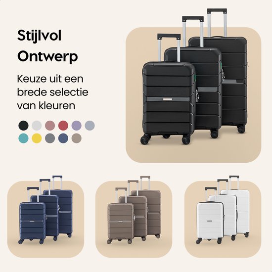 SKYCASES Urban Adventurer - Valise de voyage moyenne - Verrouillage par numéro - 44x27x66cm - 78L - Valise de voyage avec verrouillage de valise - Roues pivotantes - Noir