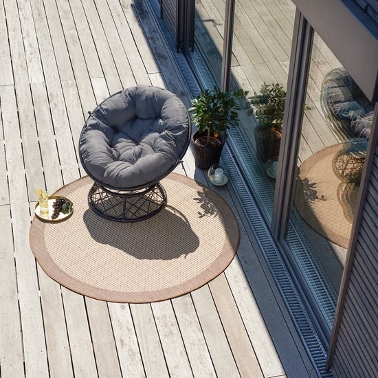 tectake® - Fauteuil papasan en osier Gargano - gris - 403553 - poly-rattan