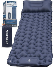 Vertrex Inflate-X1 Matelas de couchage avec pompe intégrée - Lit gonflable - 1 personne - Bleu marine