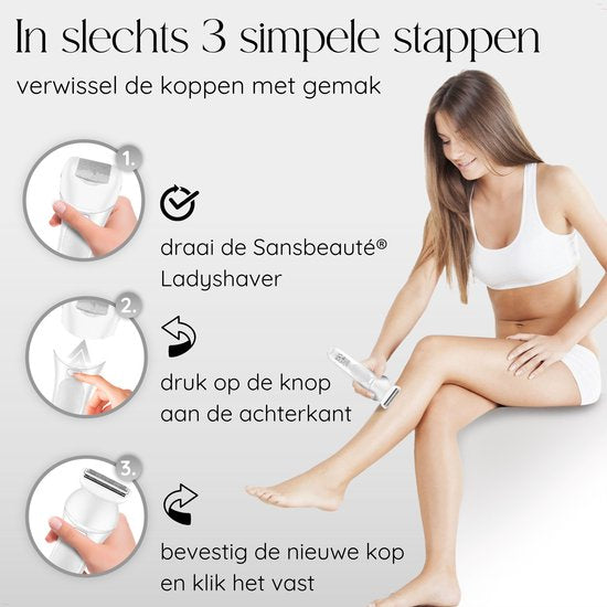 Sansbeauté® Rasoir 7 en 1 pour femmes - Visage - Aisselles - Jambes - Épilateur - Tondeuse pour femmes - Tondeuse pour le maillot - Tondeuse pour les parties intimes - Rasoir pour femmes