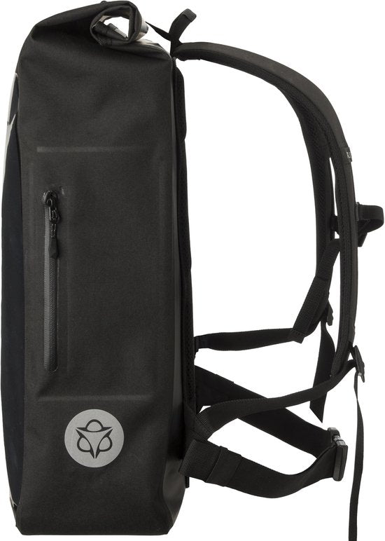 AGU Shelter - Sac à dos de coursier - Sac à dos pour coursier à vélo - 40 L - 100 % imperméable - Bandes réfléchissantes 3M - Compartiment pour ordinateur portable 14 pouces - Noir