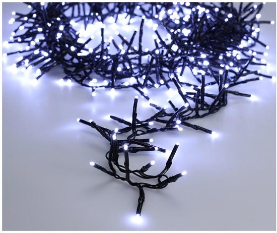 Maxi Cluster Christmas Lights - 800 led - 12m - (ice) white - Timer - Light functions -Outdoor-Indoor Memory