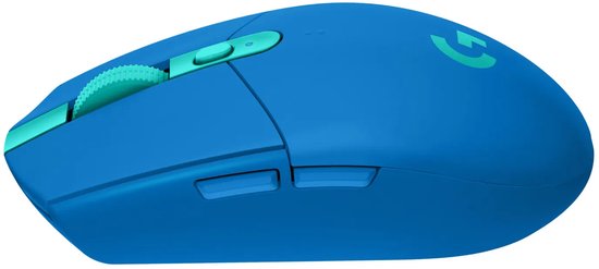 Souris de jeu Logitech G305 Lightspeed Bluetooth, optique, bleue, 6 boutons, 12 000 dpi, rétroéclairée, ergonomique