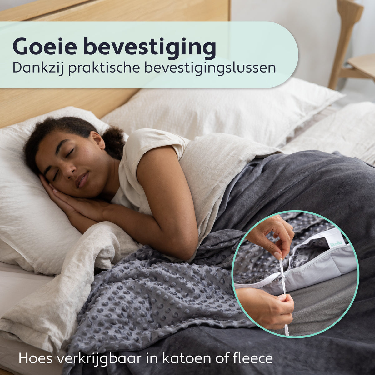 Litollo Bamboe Verzwaringsdeken 6 kg - Weighted blanket 150x200 cm - Grijs Zwaartedeken eenpersoons - Verzwaringsdekens te gebruiken met eigen dekbedovertrek - Verzwaarde deken - 4 seizoenen - Gewichtsdeken
