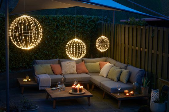 Luca Lighting Christmas Light Ball with Classic White LED Lights - Ø60 cm - Silver