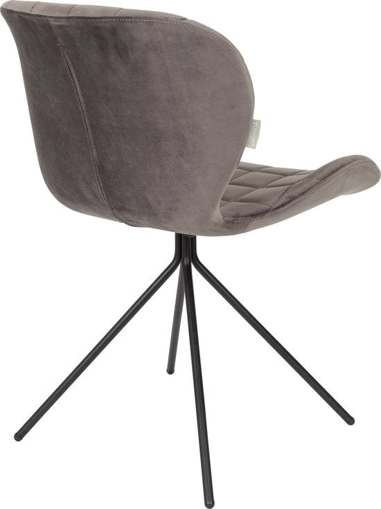 Chaises de salle à manger Zuiver OMG Velvet grises - Lot de 2