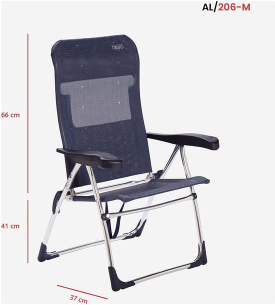 Crespo - Chaise de plage - AL/206 - Bleu foncé