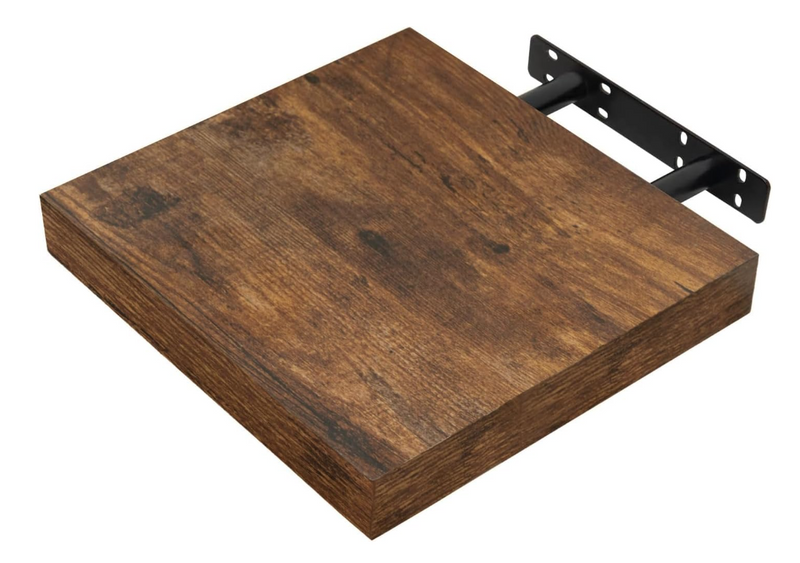 Étagère murale suspendue WOLTU - Marron vintage - 25 x 23 x 3,8 cm - Capacité de charge : 10 kg