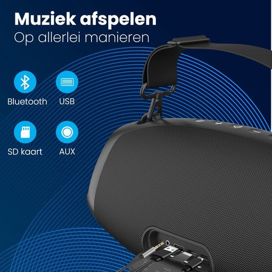 Auronic - Enceinte Bluetooth - Sans fil - Connexion USB, AUX et carte SD - Noir