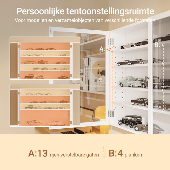Armoire murale SoBuy avec 2 portes battantes et 4 étagères réglables – Armoire de rangement peu encombrante – Fixation murale – Blanche – FSB113-W