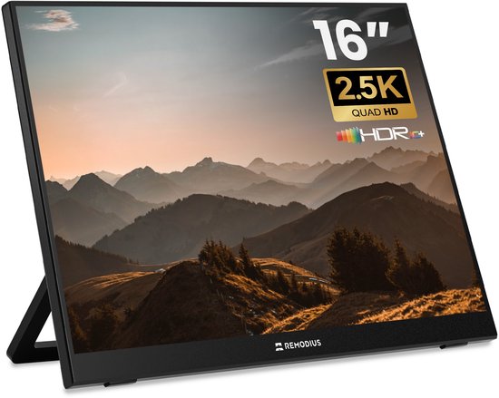 Écran portable Remodius 16 pouces – IPS 2,5K – USB-C et Mini HDMI – 60 Hz
