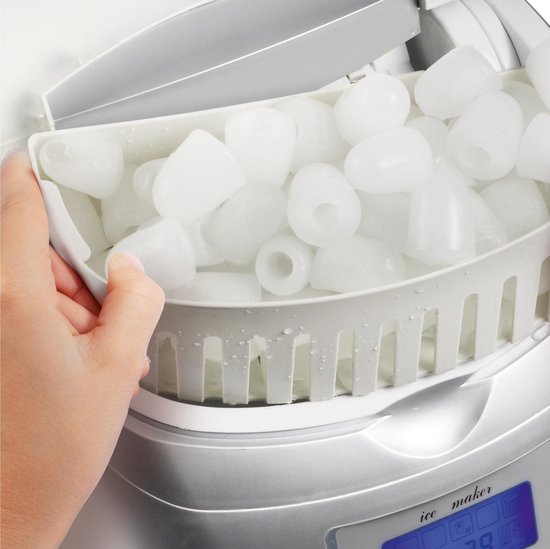 Machine à glaçons Princess 283069 - Machine à glaçons - 2,8 litres - Argent - 120 W - 9 glaçons en 6 minutes - Fonction d'auto-nettoyage - Avec cuillère à glace - Machine à glaçons - Machine à glaçons