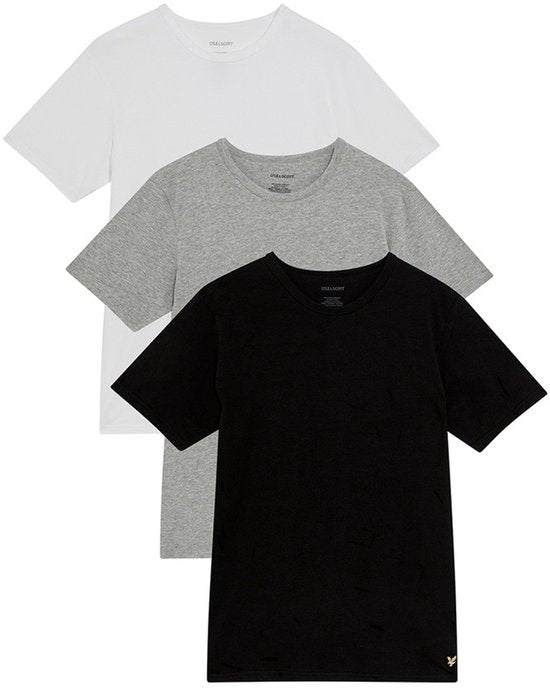 T-shirt d'intérieur Lyle & Scott Basic pour homme (lot de 3) - Taille M