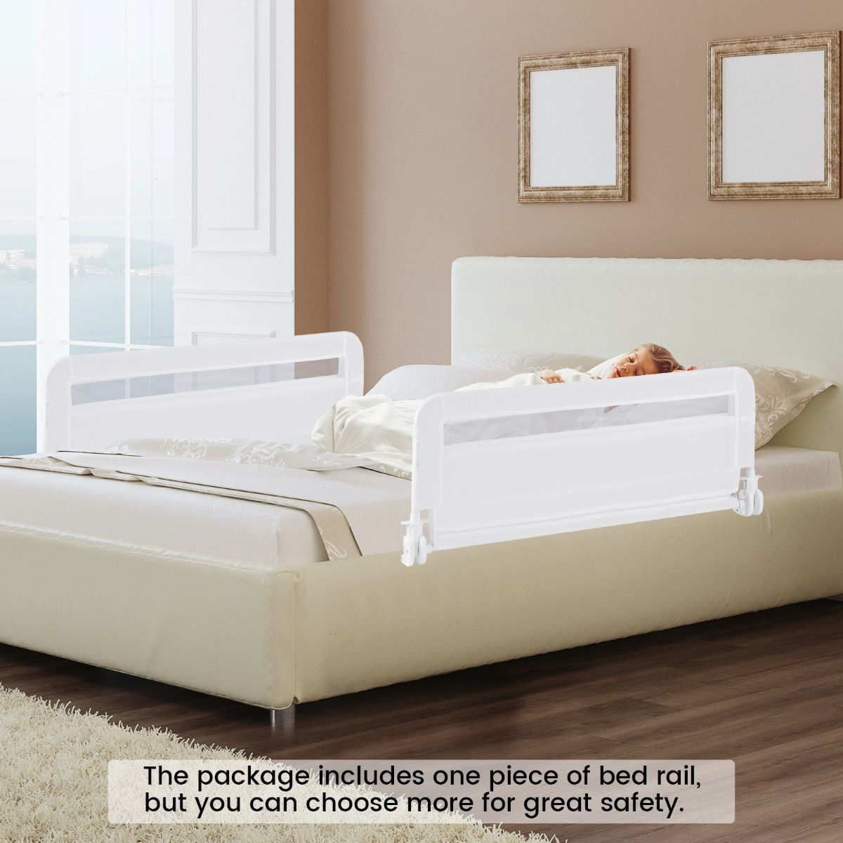 Barrière de lit Coast pour tout-petits - modèle pliable - housse amovible et lavable - blanc - 100 cm