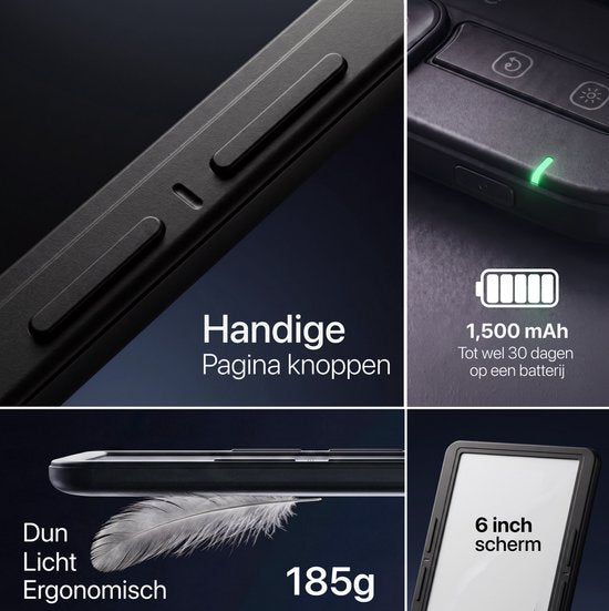 Liseuse Relore à écran tactile de 6 pouces - Capacité de stockage de plus de 1 000 livres électroniques - Remplace les liseuses Kobo Clara, Kindle et Pocketbook - Étui inclus