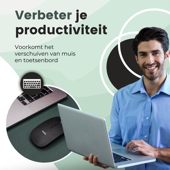 WURK Tapis de bureau professionnel en cuir synthétique - Organisateur de bureau - Accessoires de bureau - Tapis de souris XXL - Avec clip de câble - 80x40 - Vert