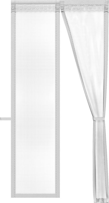 O'DADDY Rideau de porte Deluxe FIBER - Rideau à lames magnétiques - Pour les nouvelles constructions et les portes standard - Installation facile - Blanc Hor - 92x230 cm